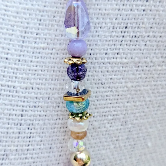 Handmade AMETHYST Gemstone DRAGONFLY Pendant Charm Necklace. 16-18" - Picture 4 of 12